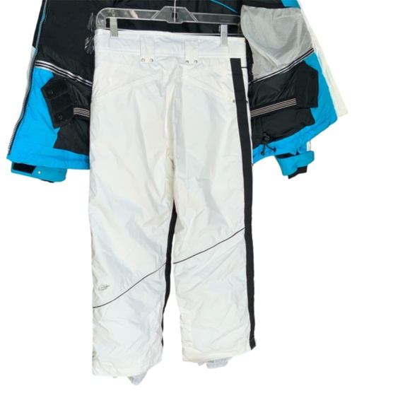 OBERMEYER SKI-JACKET AND SKI-PANT SET SZ: 12 BLUE AND WHITE - Picture 5 of 6